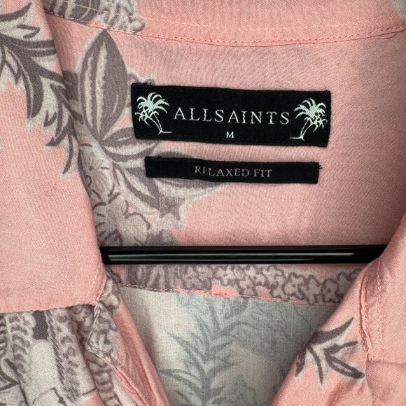 All Saints Relaxed Fit Pink Resort Shirt - Picture 2 of 6